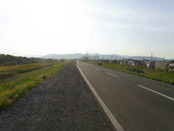 丸岡から舟橋へ抜ける堤防でした。ほんとに死ぬかと思いました（汗